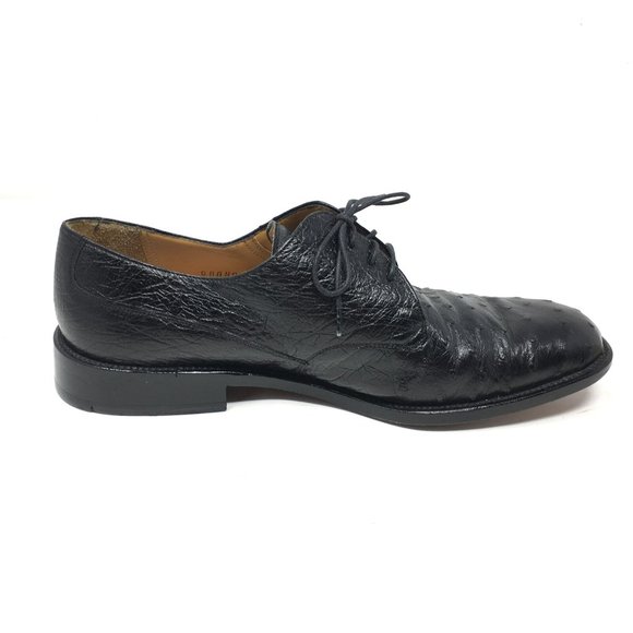 Mezlan Platinum Oxfords Shoes Sz 9.5 Black Ostrich main image 6